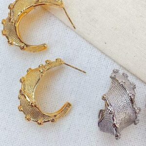 Anti-tarnish Korean jewellery hoop earrings in gold and silver finish, Gunjan Hair Clips Chennai