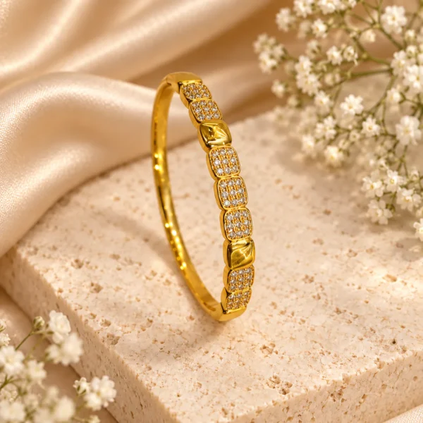 Korean Gold Leaf Accent Stone Panel Kada