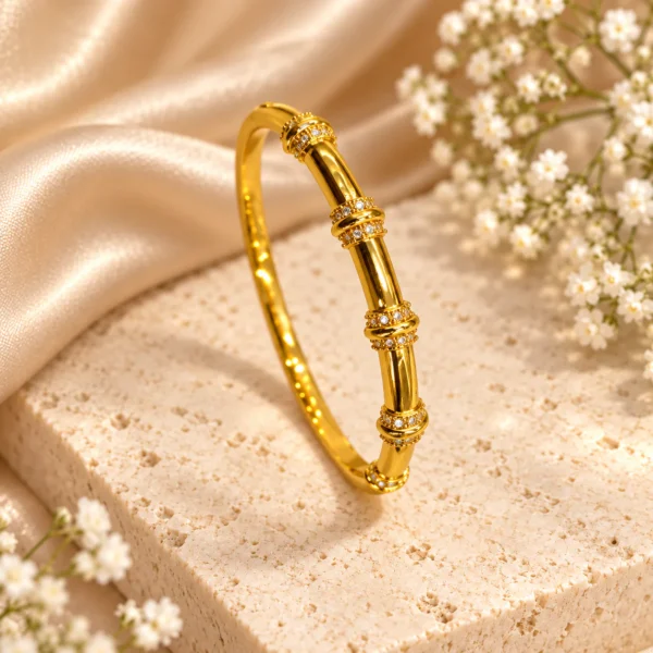 Korean Gold Bamboo Band Kada